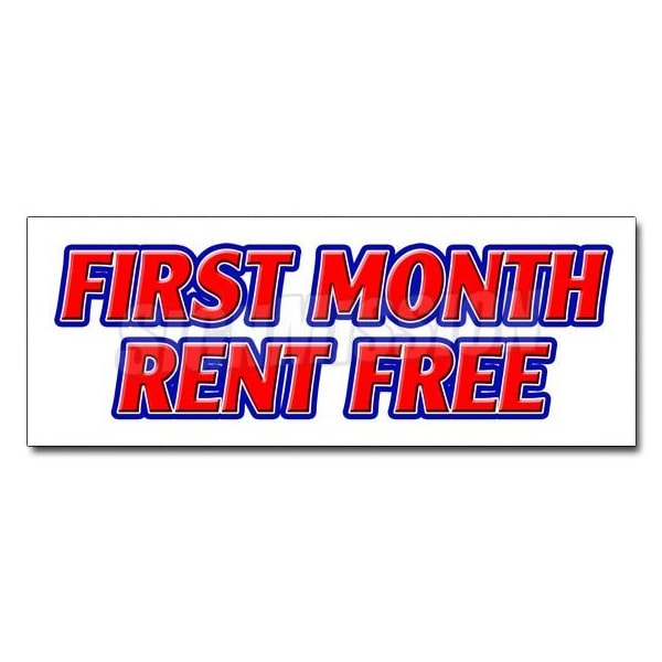Signmission 12 in Height, 1 in Width, Vinyl, 12" x 4.5", D-12 First Month Rent Free D-12 First Month Rent Free - main